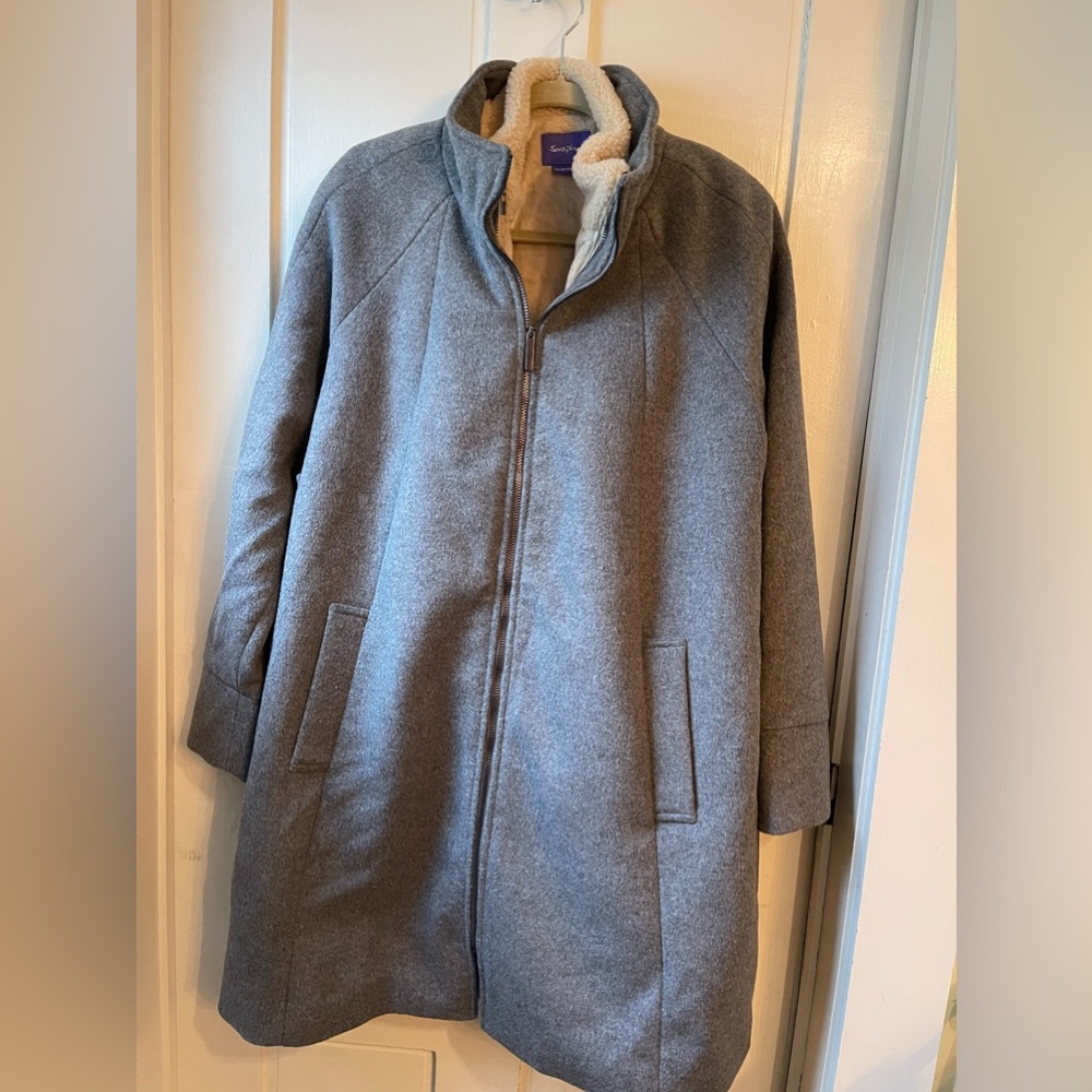 Seraphine 6 in 1 Grey Maternity Coat with Fleece Vest